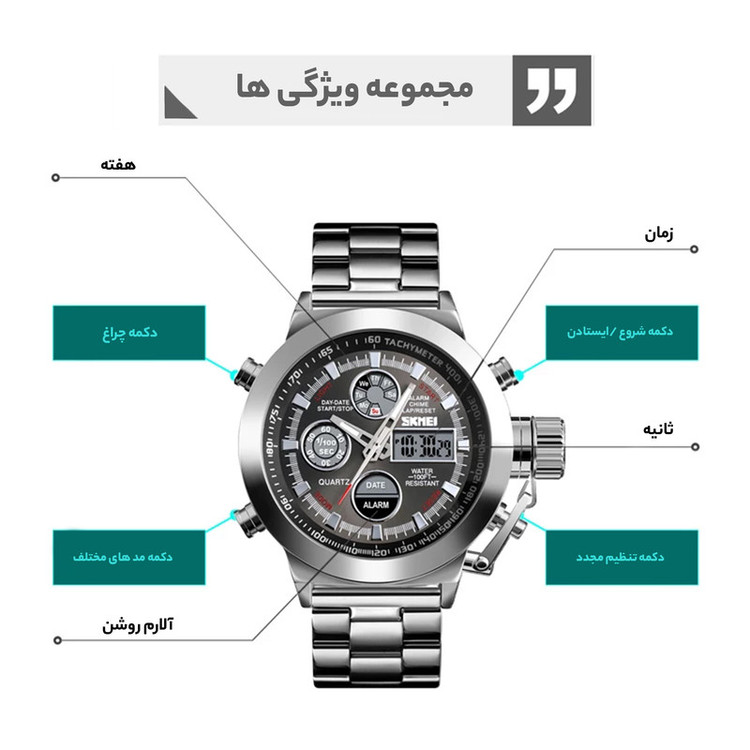ساعت مچی عقربه ای مردانه اسکمی مدل 1515S-NP