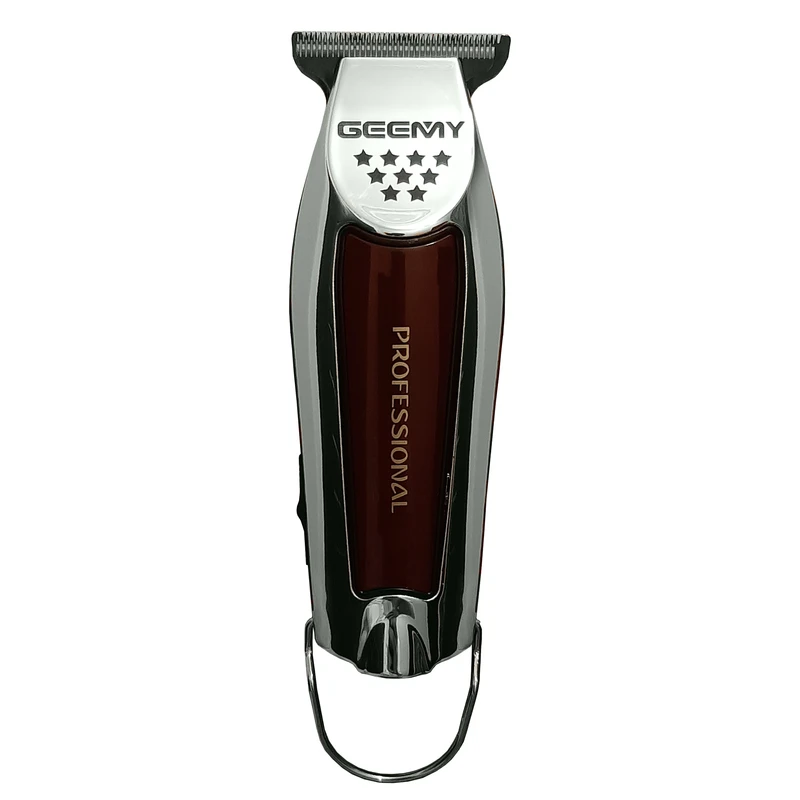 ماشین اصلاح موی سر و صورت جیمی مدل GM 855 با تیغه استیل ضد زنگ، باتری لیتیوم یون، دو سرعت موتور قابل تنظیم، منبع تغذیه برق و باتری قابل شارژ، همراه با 3 عدد شانه متحرک و طراحی ارگونومیک