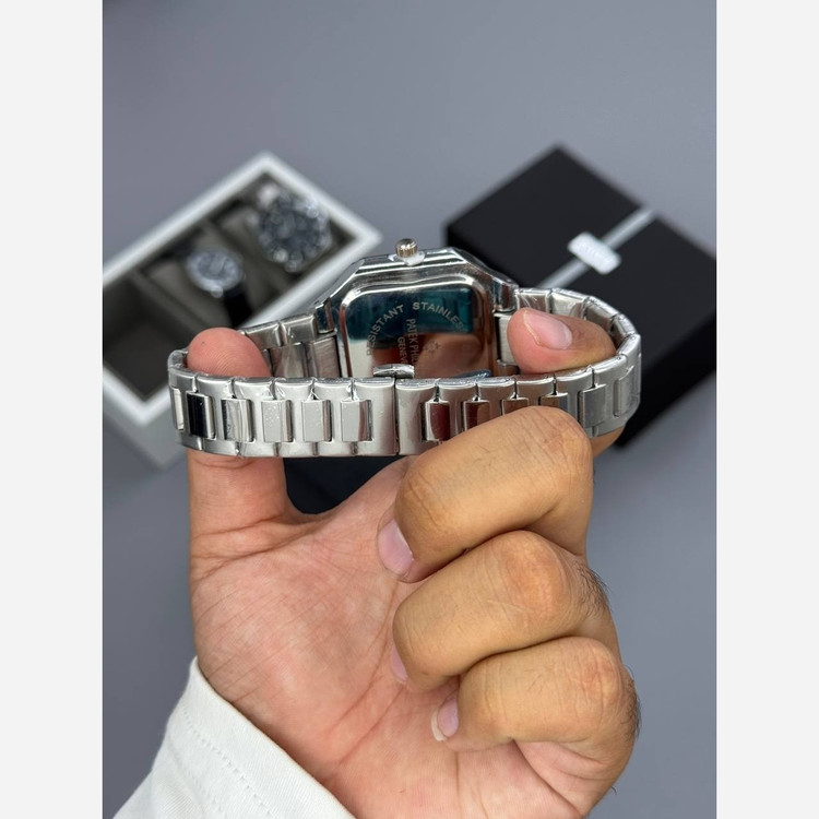 ساعت مچی مردانه پتک فیلیپ کوبیتوس مربعی شب نما رنگ ثابت قفل مخفی PATEK PHILIPE