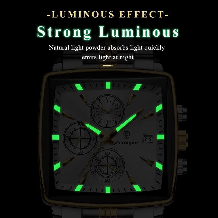 ساعت مچی مردانه پودگار اورجینال سه موتور فعال ضد اب رنگ ثابت شب نما روز شمار فعال کیفیت بینظیرPOEDAGAR