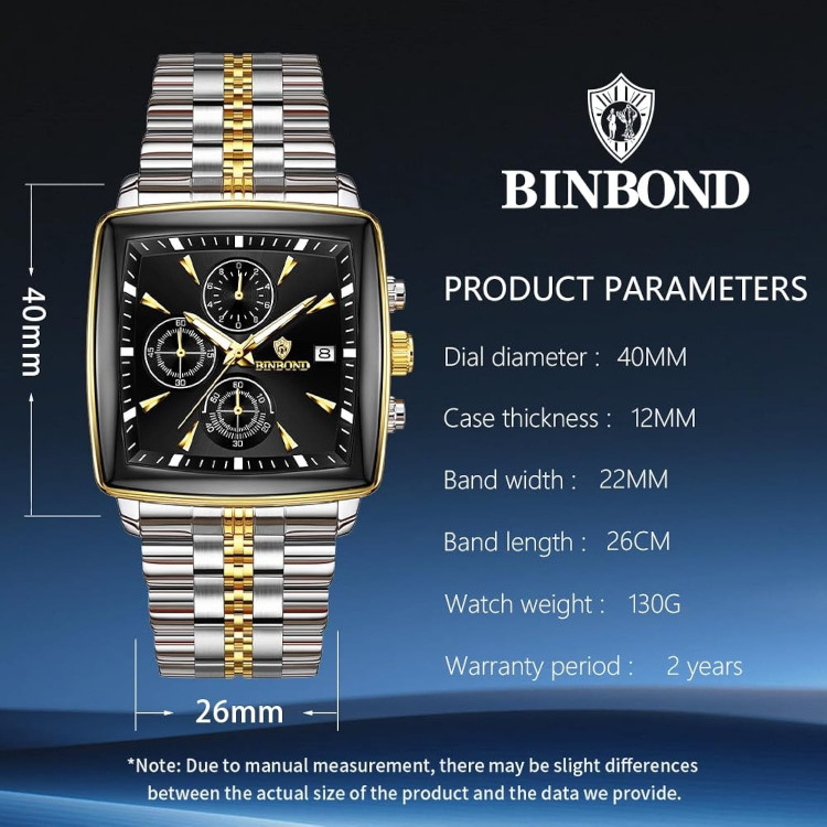 ساعت مچی مردانه بین باند اورجینال سه موتور فعال رنگ ثابت روزشمار فعال شیشه کریستال کیفیت عالیBIN BOND