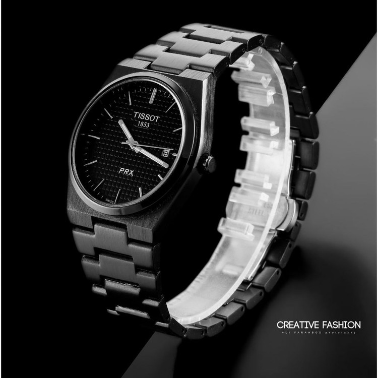ساعت مچی مردانه تیسوتTissot بند استیل مشگی صفحه مشگی موتور ژاپن اصلی