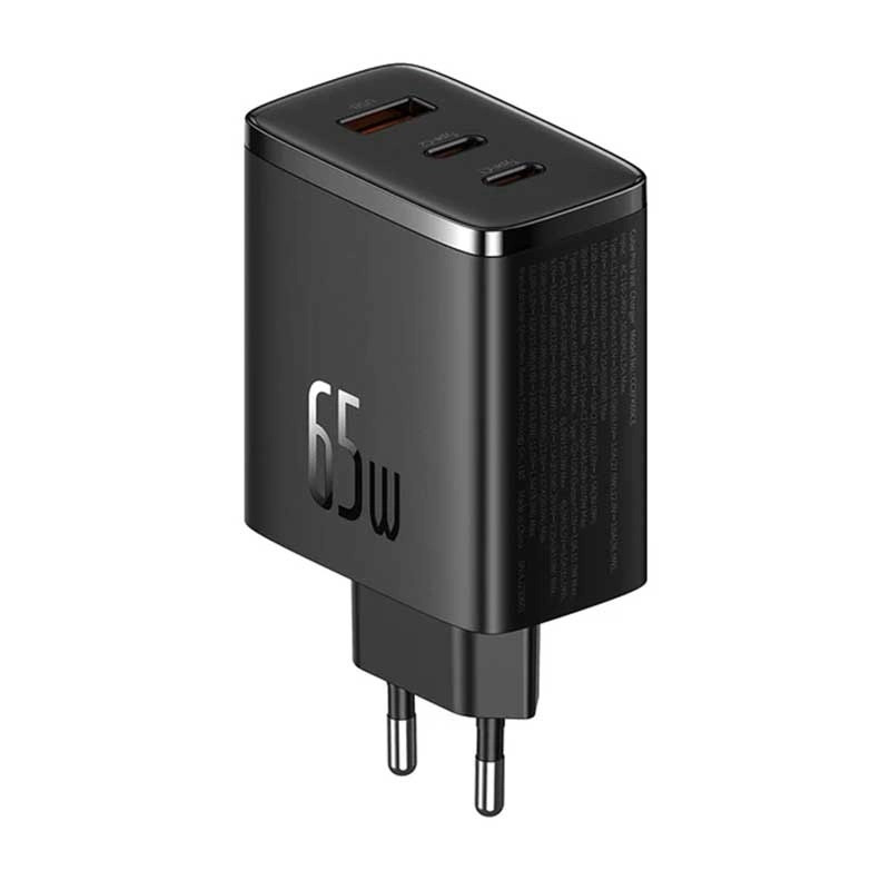 شارژر دیواری 65 وات 3 پورت بیسوس مدل Cube Pro