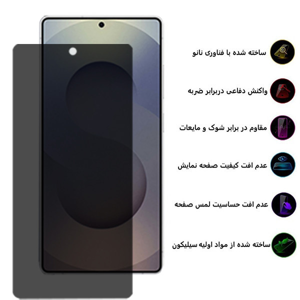محافظ صفحه نمایش حریم شخصی بوف مدل Silicone-Privacy-Guarantee مناسب برای گوشی موبایل سامسونگ Galaxy S25 Ultra