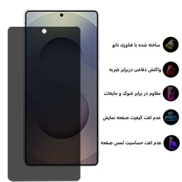 محافظ صفحه نمایش حریم شخصی بوف مدل Silicone-Privacy-Guarantee مناسب برای گوشی موبایل سامسونگ Galaxy S25 Ultra