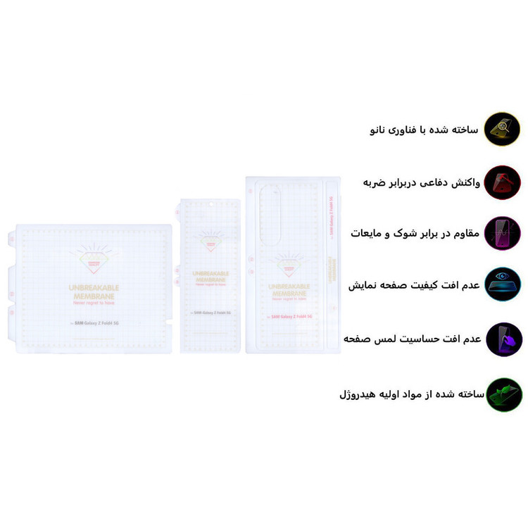 محافظ صفحه نمایش بوف مدل Hydrogel مناسب برای گوشی موبایل سامسونگ Galaxy Z Fold 4 به همراه محافظ پشت گوشی