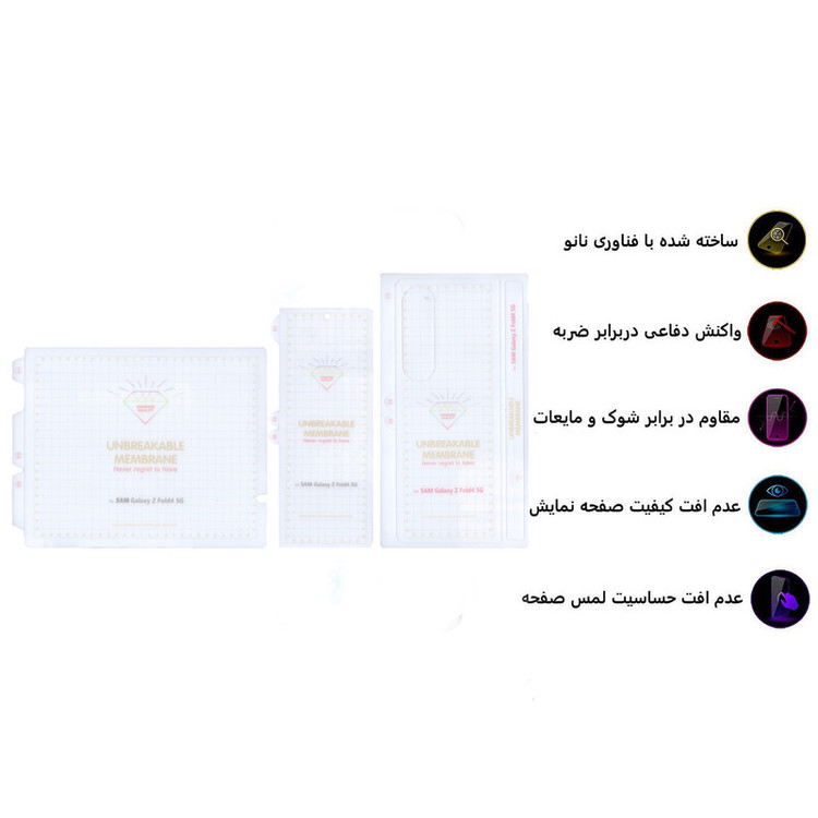 محافظ صفحه نمایش بوف مدل Hydrogel مناسب برای گوشی موبایل سامسونگ Galaxy Z Fold 4 به همراه محافظ پشت گوشی