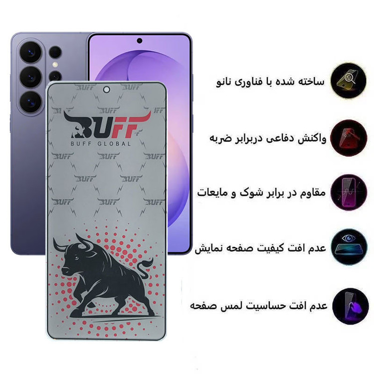 محافظ صفحه نمایش حریم شخصی بوف مدل Fighter Pri Pro مناسب برای گوشی موبایل سامسونگ Galaxy S26 Ultra