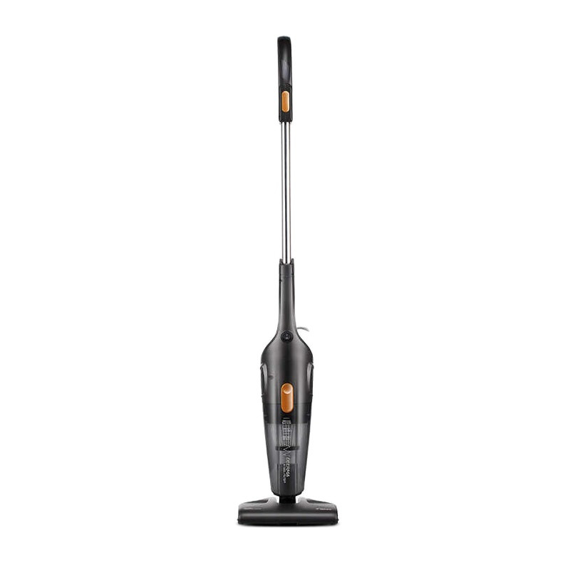 جارو شارژی عصایی درما مدل DX115C با قدرت موتور 600 وات، ظرفیت مخزن 1.2 لیتری، سیستم فیلتراسیون سیکلون و هپا، وزن 1.5 کیلوگرم و طول سیم 5 متر، مناسب برای تمیزکردن سطوح سرامیک، پارکت و سنگ