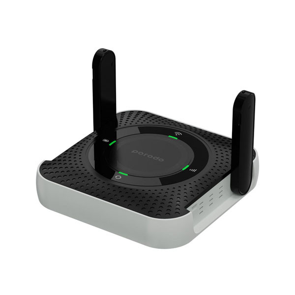 مودم روتر قابل حمل 4G پرودو مدل PD-4GCPMF با باتری 4000 میلی‌آمپر، شارژدهی 12 ساعت، پشتیبانی تا 10 کاربر، پورت LAN، اتصال سیمی و بی‌سیم، فرکانس 2.4 گیگاهرتز و سرعت دانلود 150 مگابیت بر ثانیه