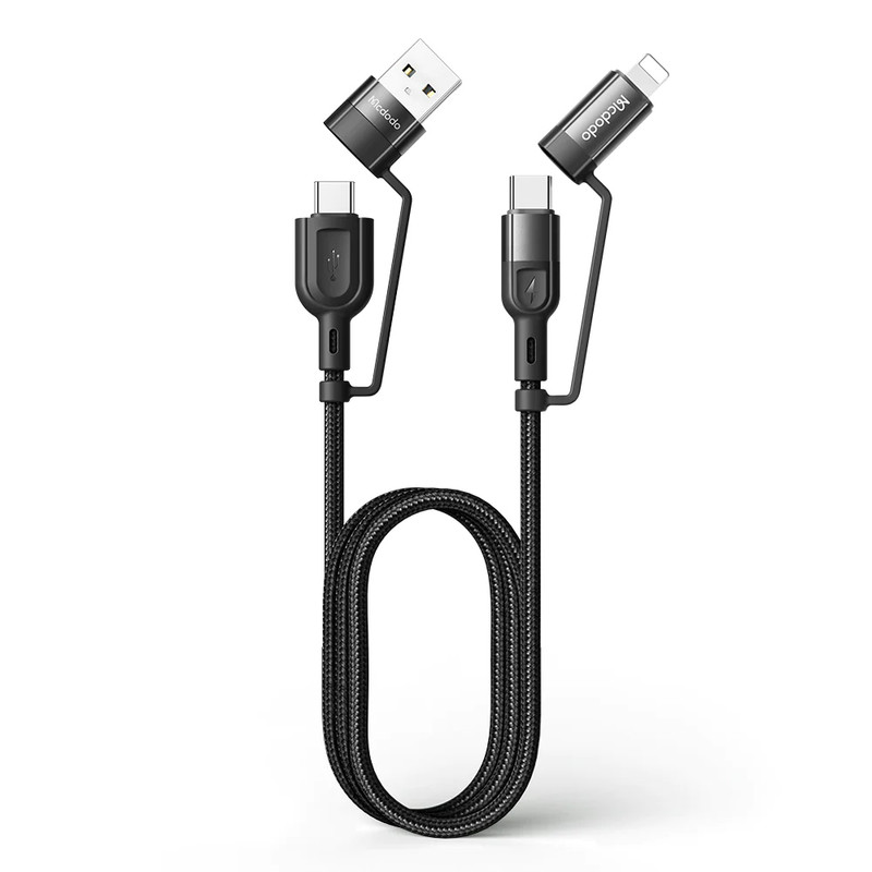 کابل تبدیل USB-C/USB به لایتنینگ/USB-C مک دودو مدل Multifunctional PD 60w طول 1.2 متر