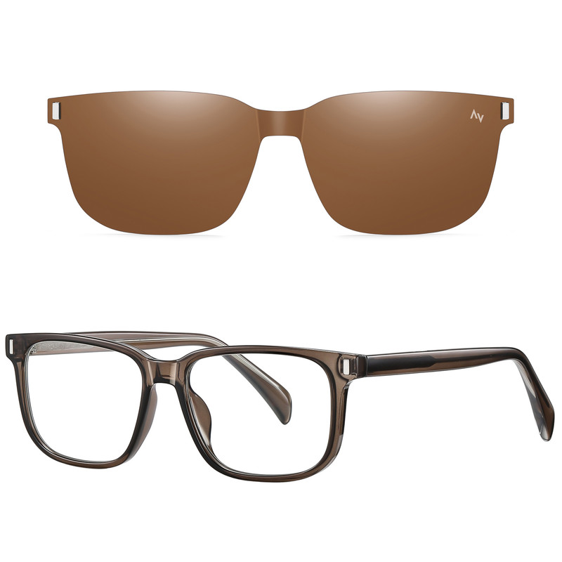 فریم عینک طبی آلبرت وگ مدل CG7201C646-P75 Polarized Double Switch مناسب برای انواع صورت به همراه کاور آفتابی