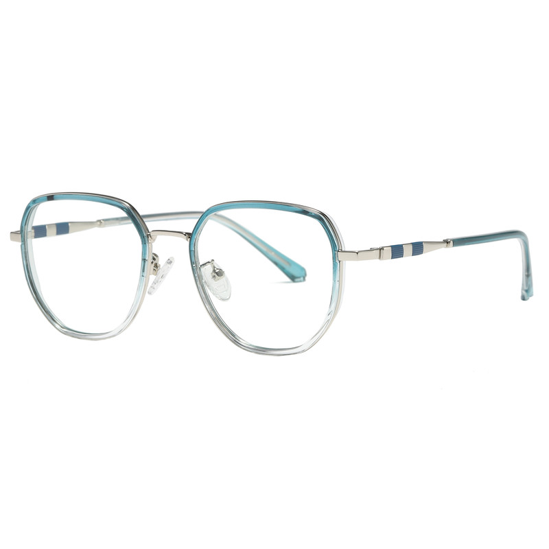 فریم عینک طبی چند ضلعی زنانه مدل TRZC829 C28-p81 Gradient Blue