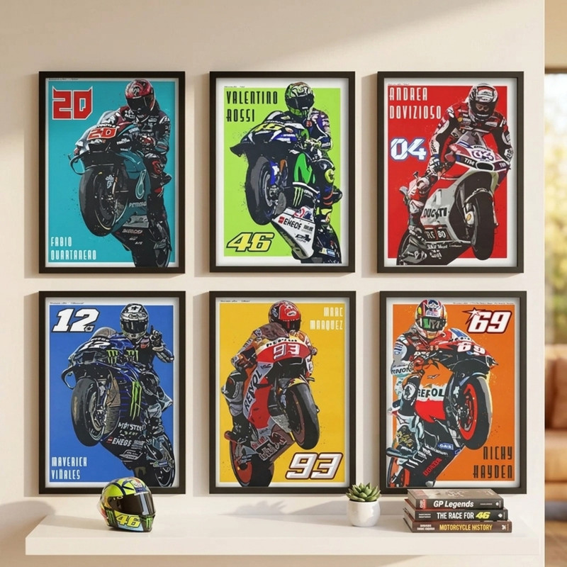 تابلو مدل موتور موتوجی پی MotoGP کد LAG6001 مجموعه 6 عددی