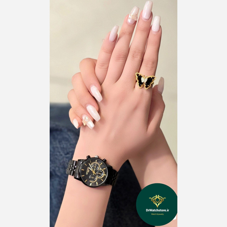ساعت زنانه سیتیزن فول مشکی روزشمار استیل