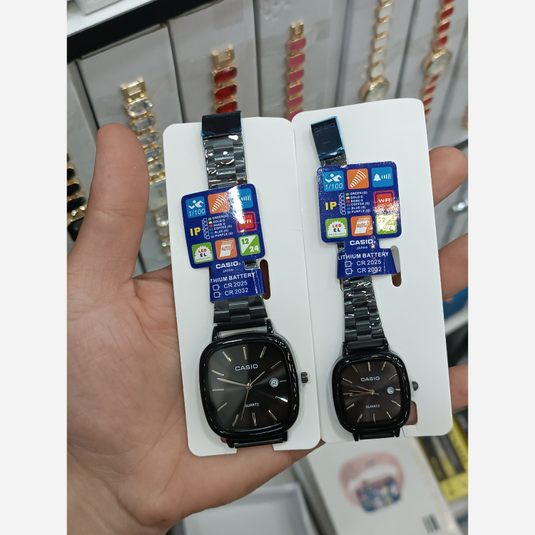 ساعت ست کاسیو اولدمانی فول بلک(مشکی) زنانه و مردانه اصلی casio درجه یک ضمانتی مافیایی