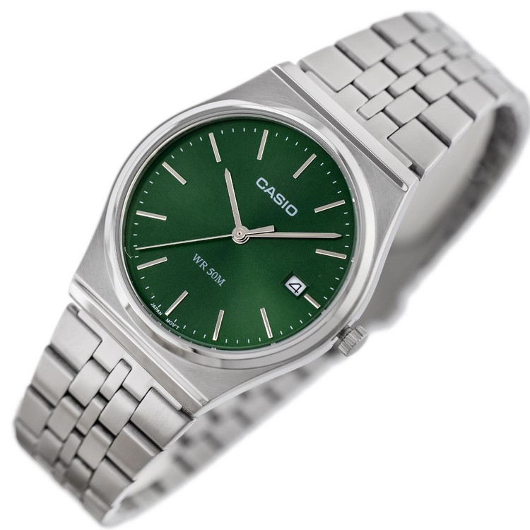 ساعت مچی کاسیو گادفادر casio استیل اولدمانی مردانه رنگ ثابت درجه یک صفحه سبز سلطنتی