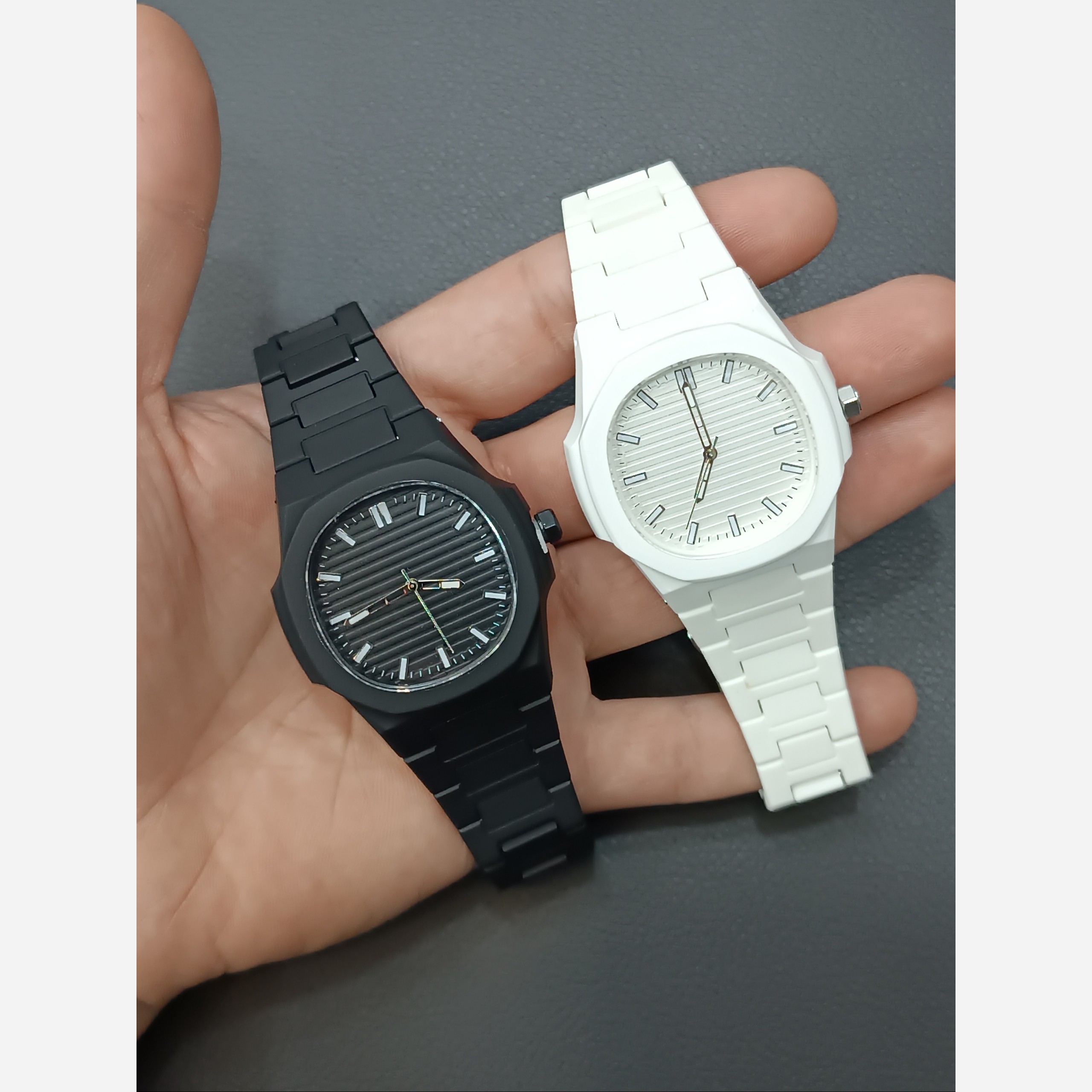 ساعت دارک واچ کربنی فول مشکی و سفید