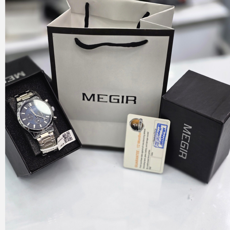 ساعت مچی مردانه مگیر MEGIR کرنوگراف سیلور