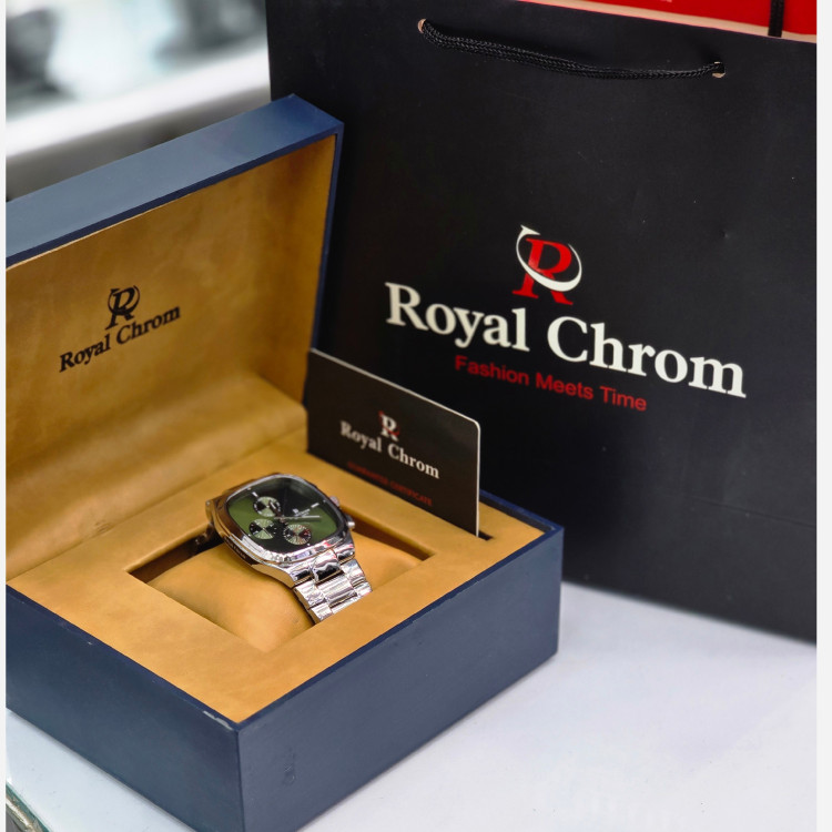 ساعت مچی مردانه رویال کروم(Royal Chrom)سبز یشمی