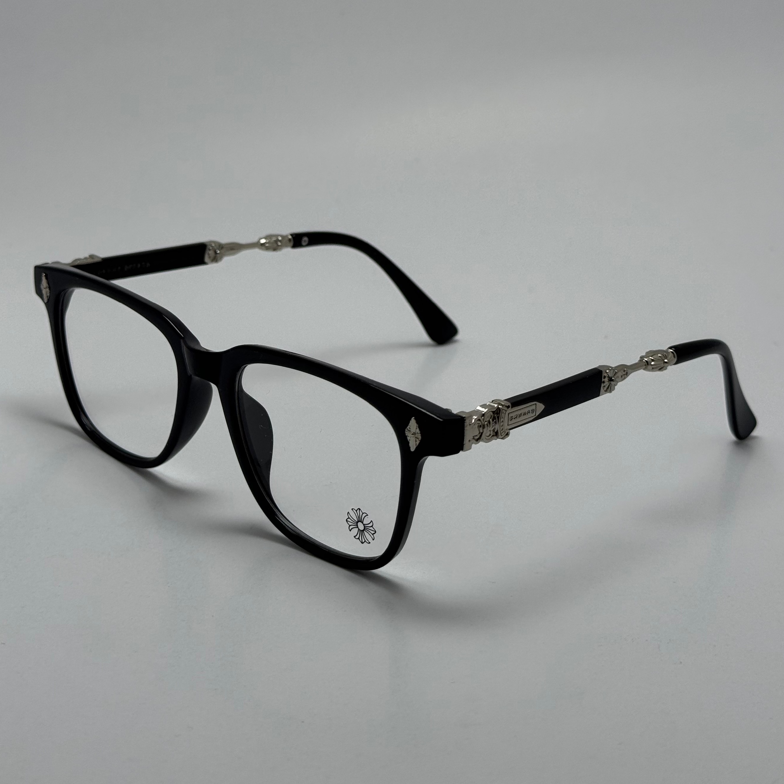 عینک بلوکات کروم هارتز مشکی نقره ای Chrome Hearts 2272 - کیفیت مستر