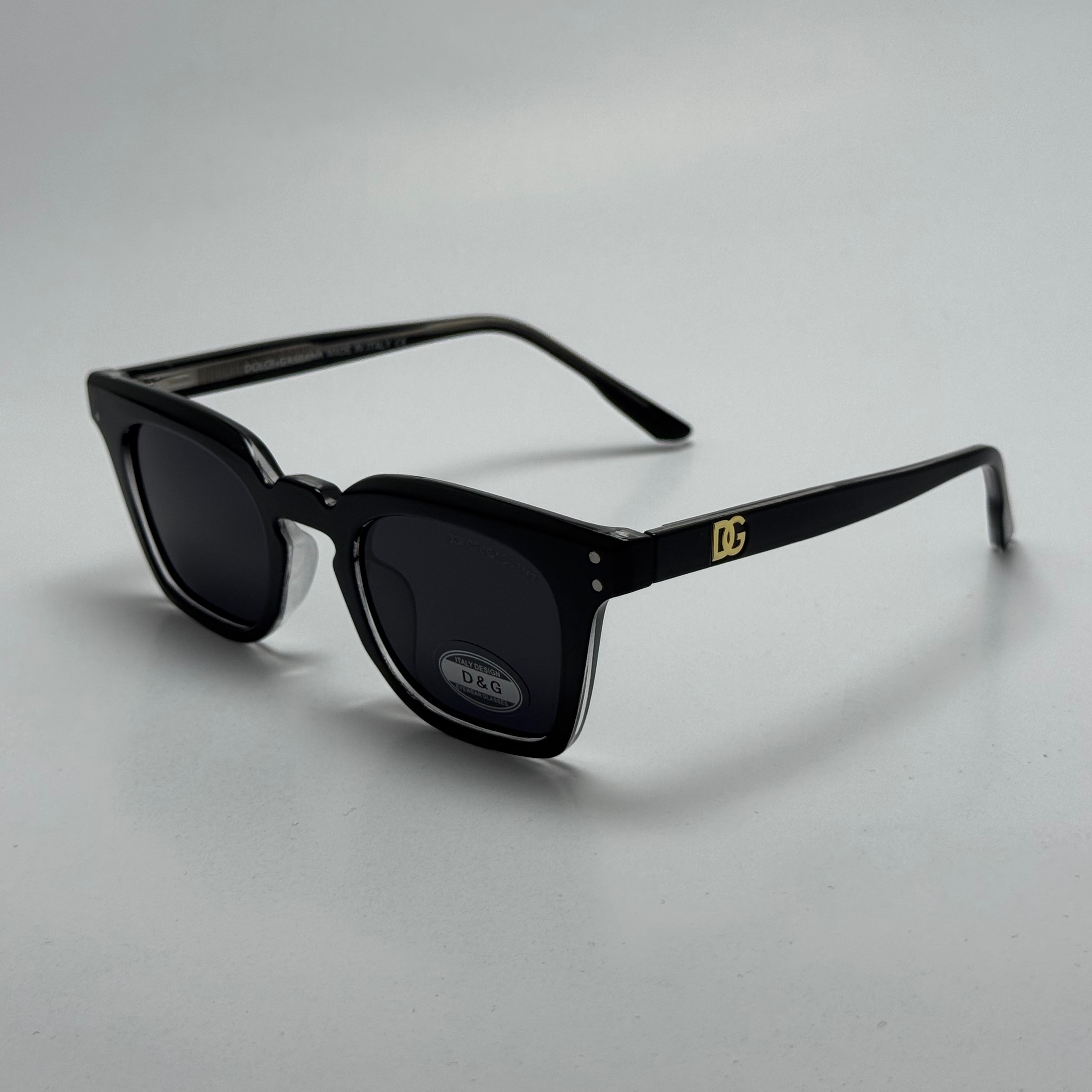عینک آفتابی پلاریزه دولچه گابانا DOLCE GABBANA دسته سیم کشی شده لولا فنر مشکی کد 7707