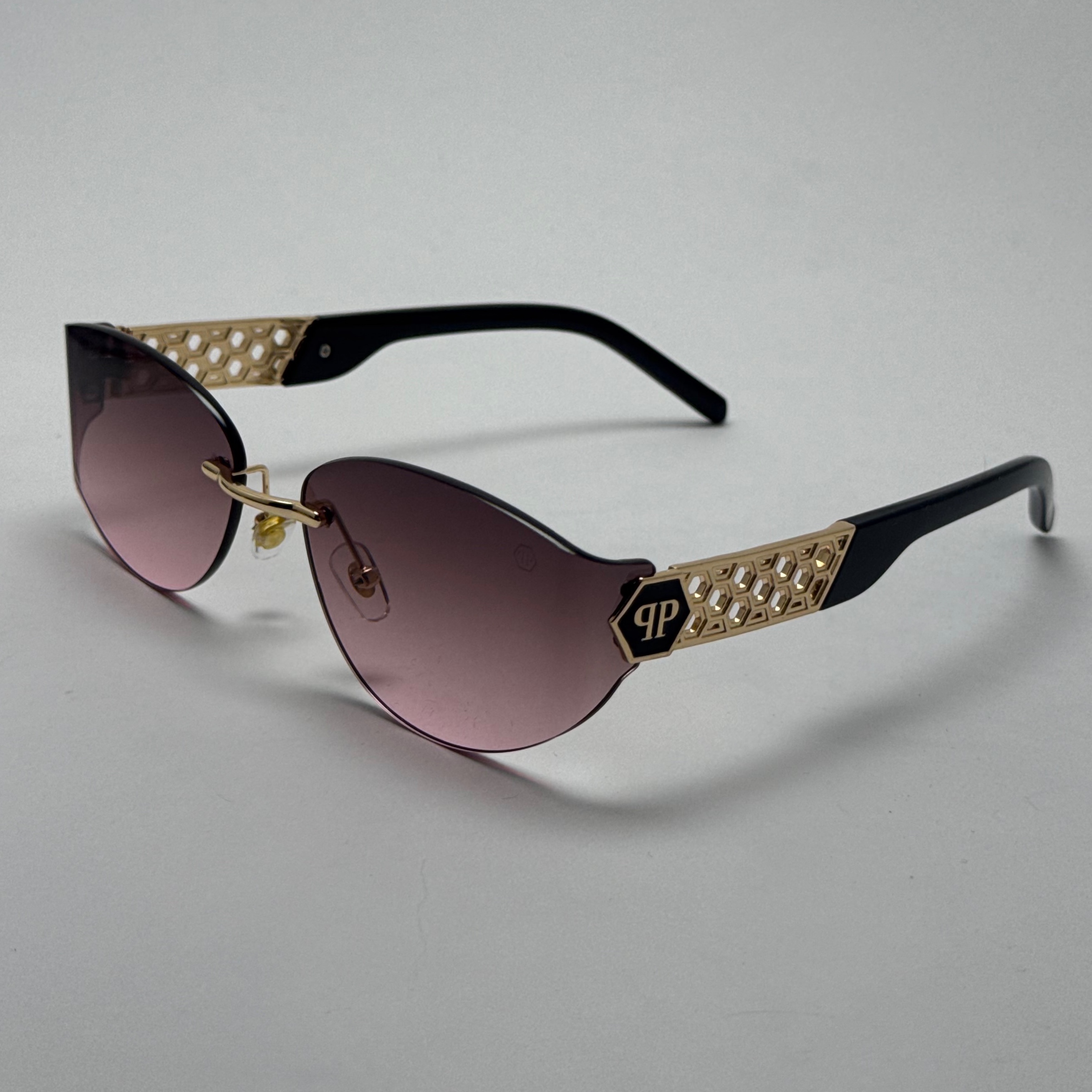 عینک آفتابی فیلیپ پلین Philip Plein مدل Luxury Shield فریم لس بنفش صورتی - لنز UV400