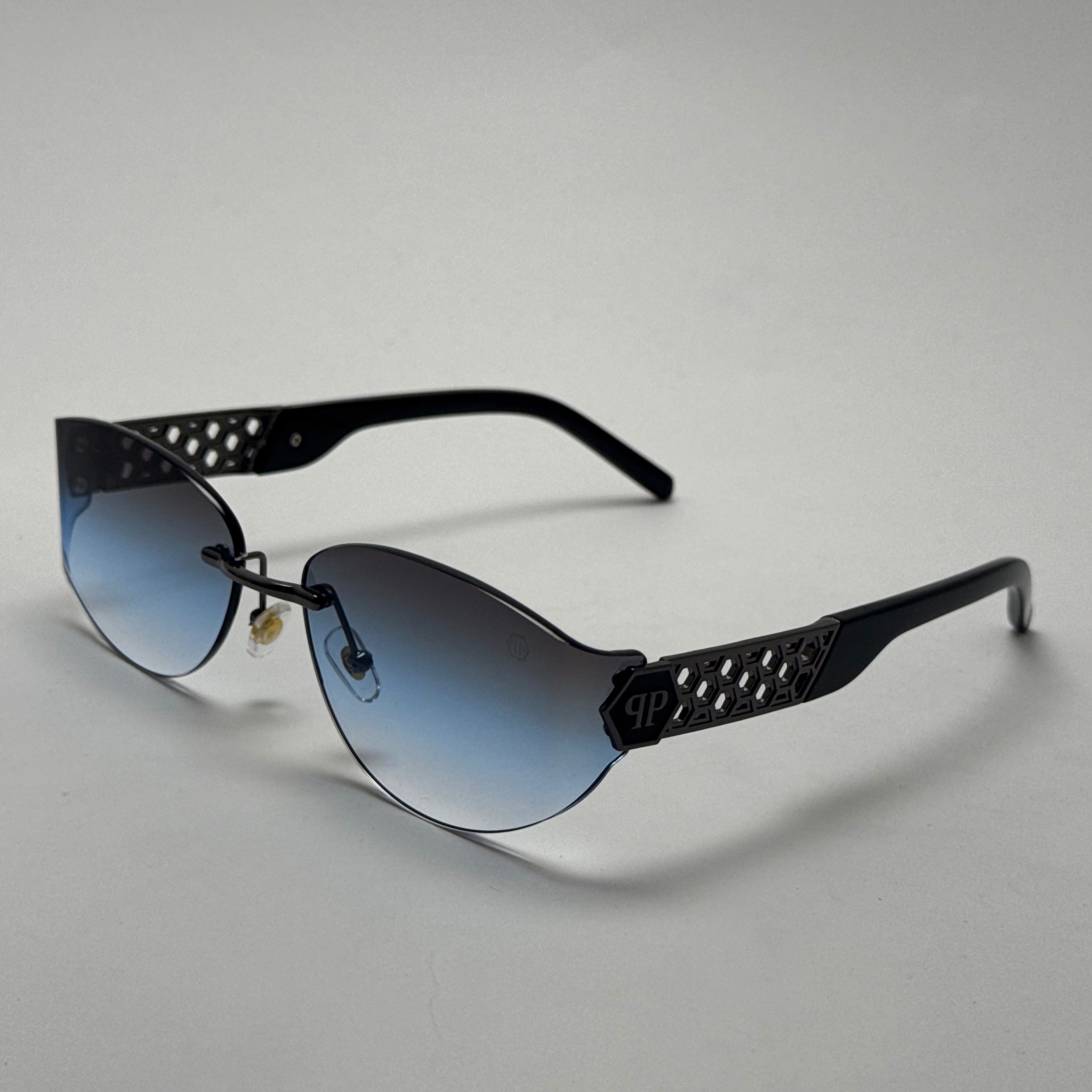 عینک آفتابی فیلیپ پلین Philip Plein مدل Luxury Shield فریم لس آبی - لنز UV400