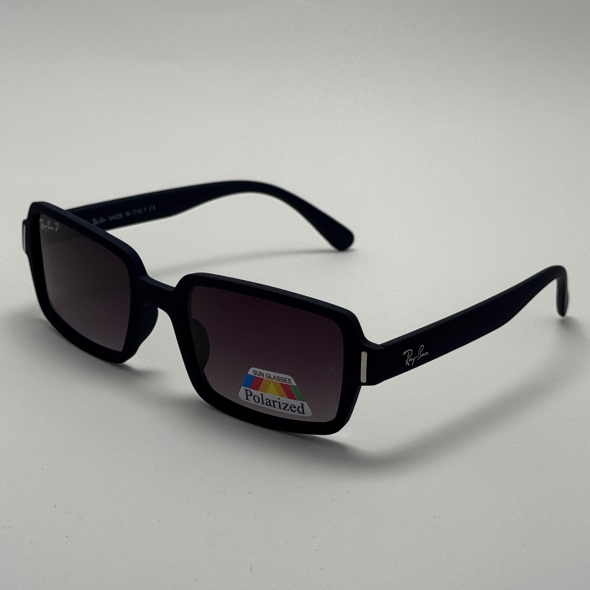 عینک آفتابی پلاریزه ریبن مستطیلی آبی پر رنگ کد rayban RB 2201