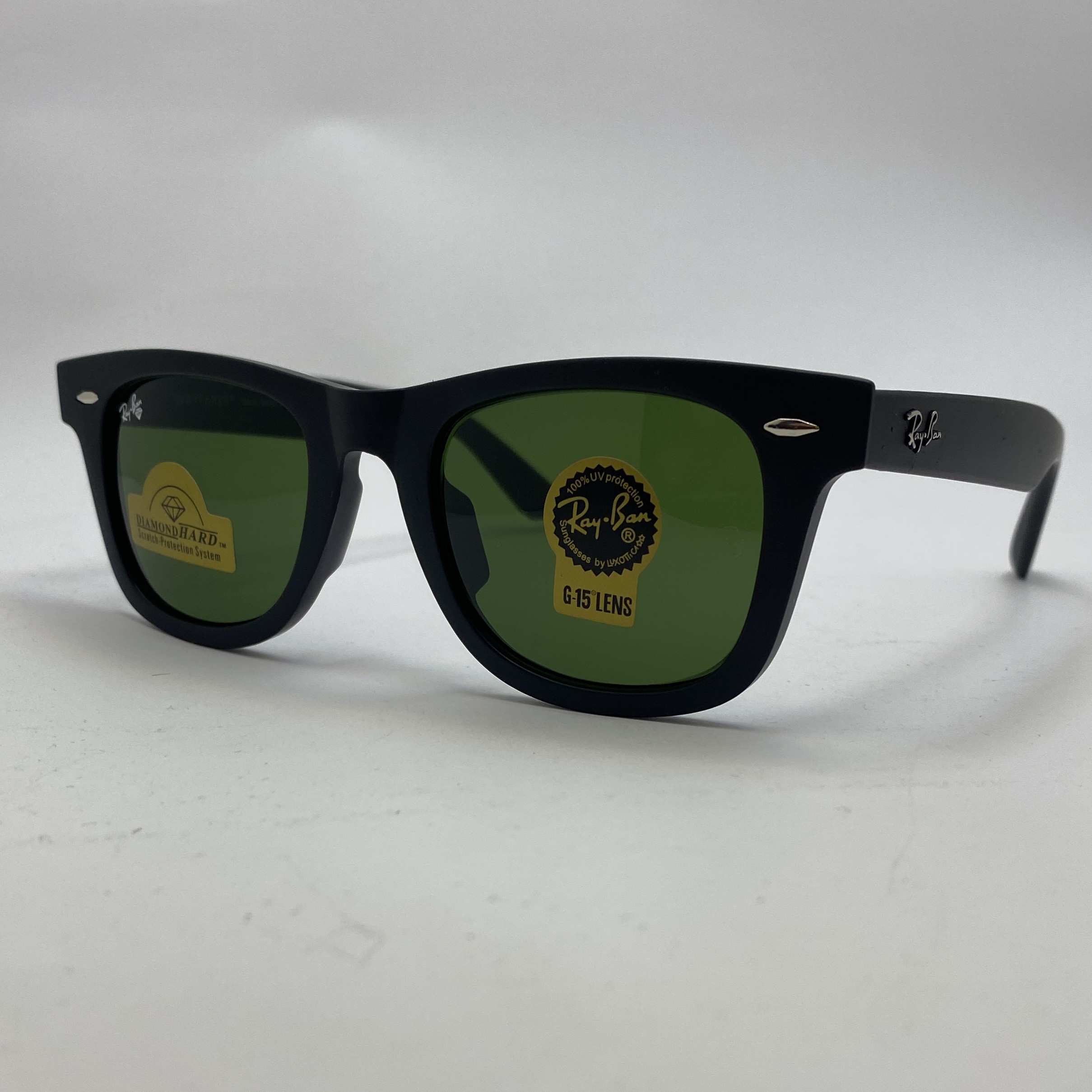 عینک ویفرر ریبن Rayban WAYFARER مشکی مات شیشه سنگ نشکن زد خش با پک کامل ریبن RB 2140