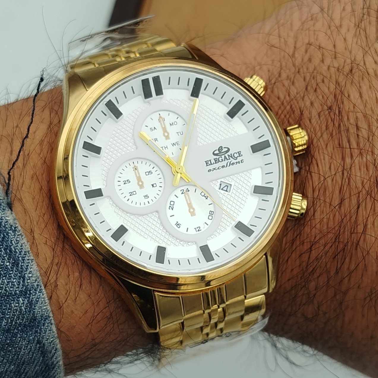 ساعت الگانس ست استیل موتور ژاپن رنگ لاکچری