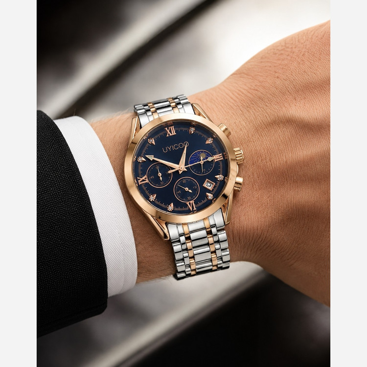 ساعت مردانه استیل سنگین سه موتور فعال شرکتی یونیک