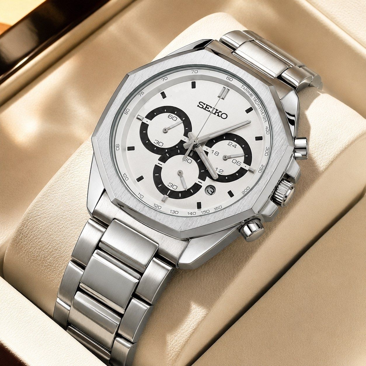 ساعت تمام استیل سیکو SEIKO سه موتور فعال رنگ ثابت