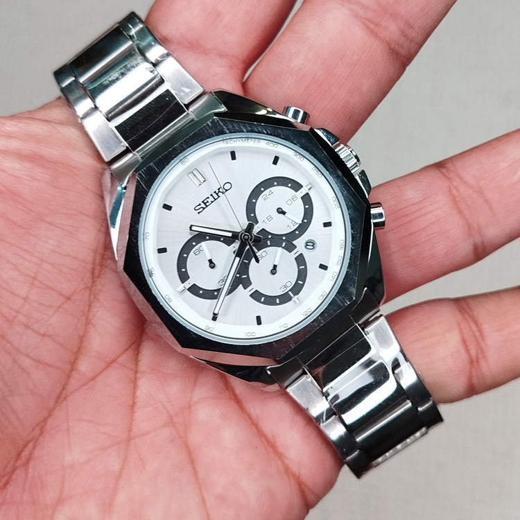 ساعت تمام استیل سیکو SEIKO سه موتور فعال رنگ ثابت