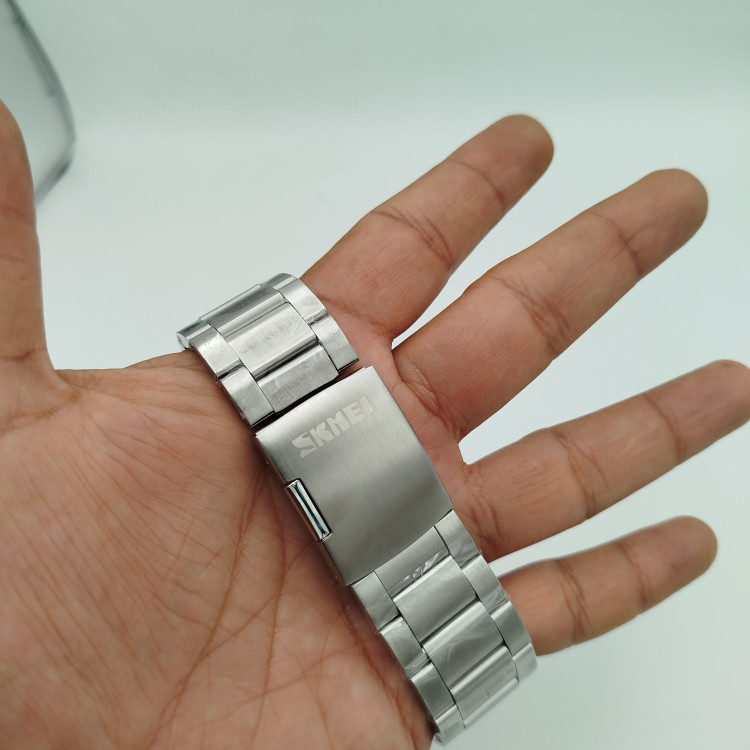 ساعت مردانه تمام استیل اورجینال سه زمانه اسکیمی در 2 رنگ