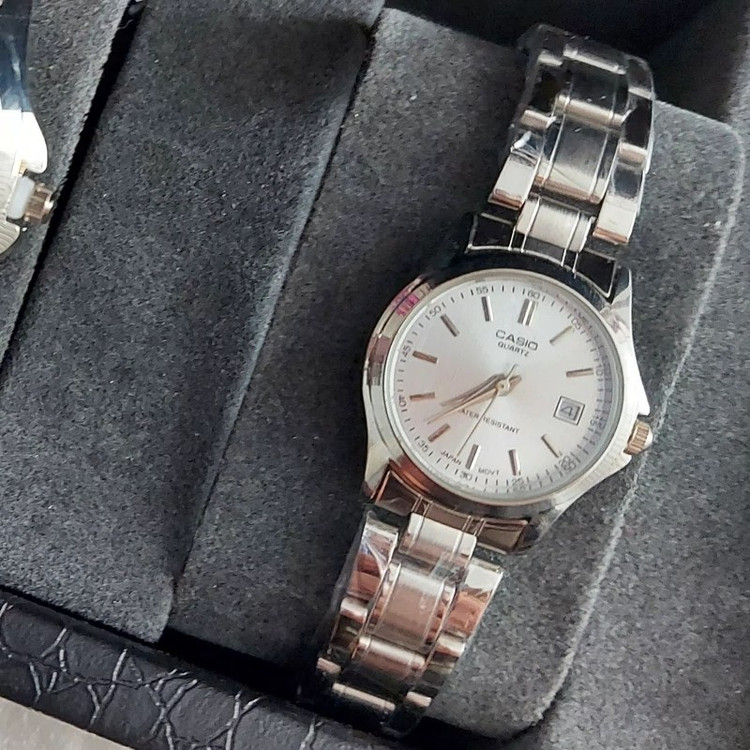 ساعت مچی زنانه دخترانه کاسیو casio کیفیت عالی پرمیوم نقره ای