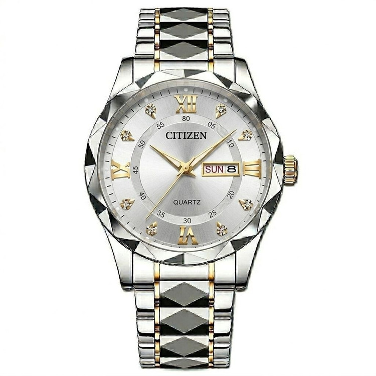 ساعت مچی مردانه سیتیزن citizen بند الماسی صفحه سرمه ای
