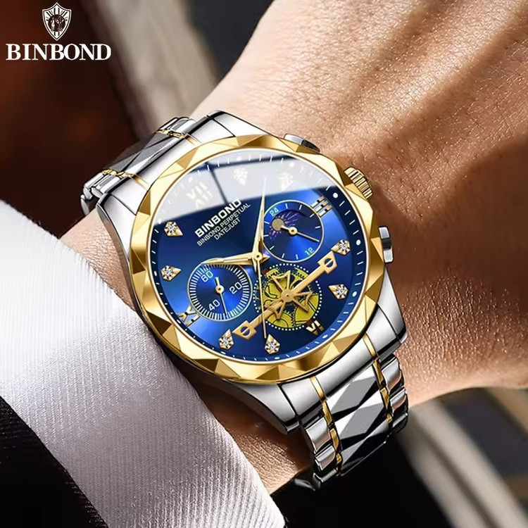 ساعت مردانه بین باند binbond کرنوگراف با مون استار