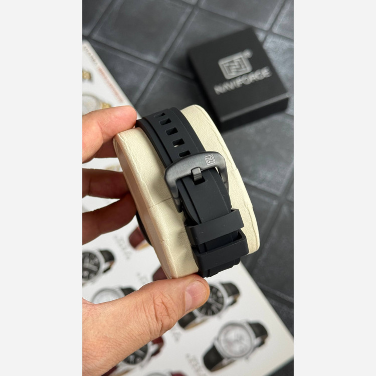 ساعت مچی مردانه اورجینال نیوی فورس مشکی ذغالی Naviforce NF8063 (سه موتوره)