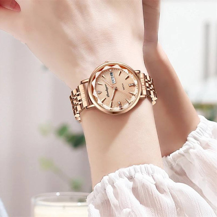 ساعت مچی زنانه پوداگار اورجینال poedagar بند استیل رزگلد ارسال رایگان