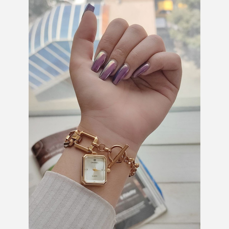 ساعت مچی زنانه شنل CHANEL با قفل تی بند استیل طلایی ارسال رایگان