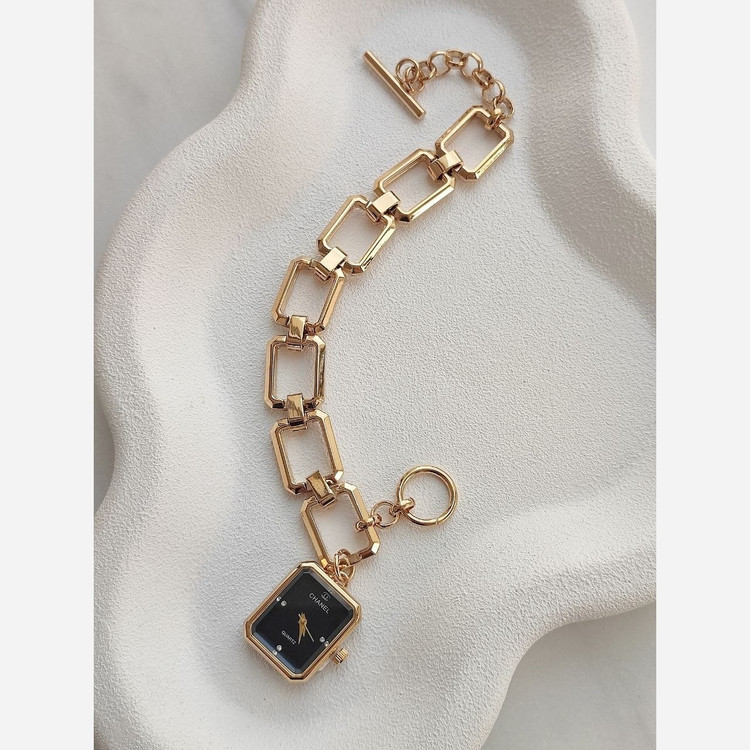 ساعت زنانه شنل chanel با قفل تی صفحه مشکی ارسال رایگان