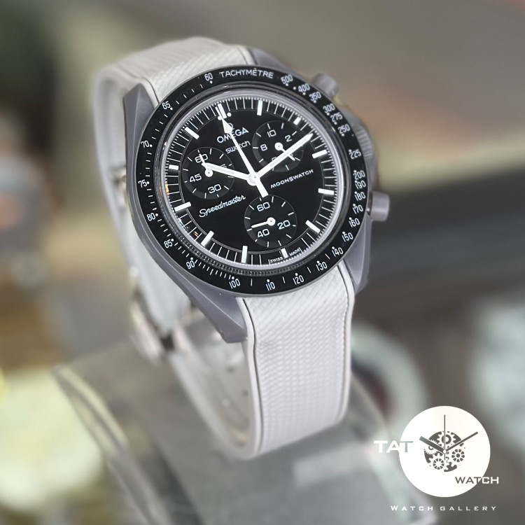 ساعت مردانه زنانه امگا سواچ عطارد Mercury طوسی بند رابر قفل امگایی سه موتوره کرنو باگارانتی omega swatch ساعت مچی