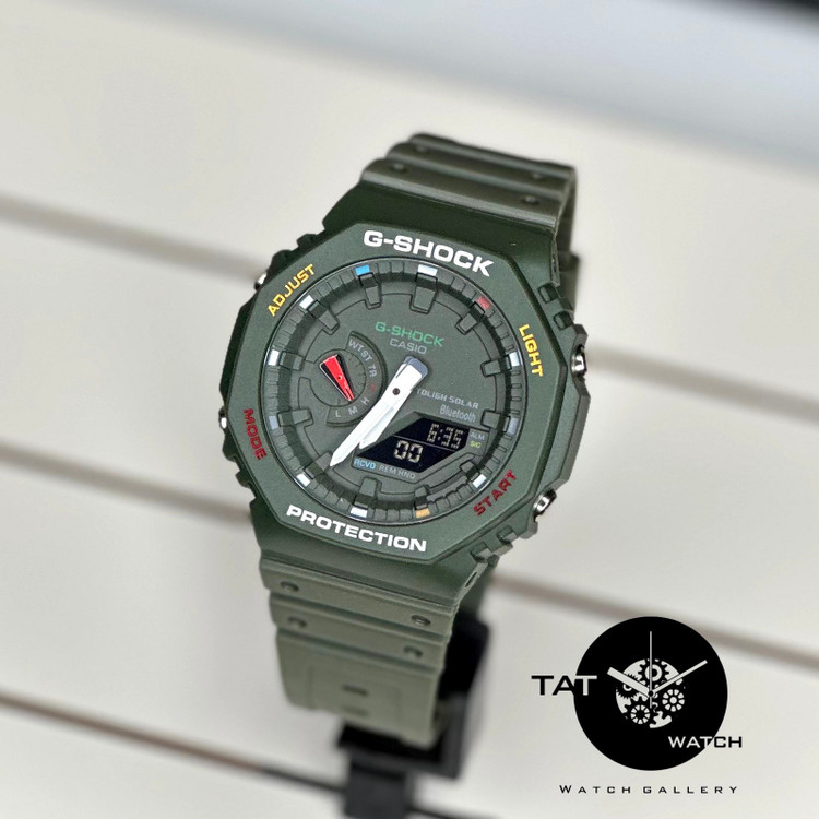 ساعت مچی مردانه جی شاک Ga2100 سبز پرطرفدار موتور ژاپن با 12 ماه گارانتی G-Shock کاسیو Casio