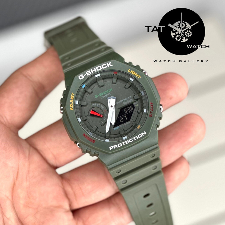 ساعت مچی مردانه جی شاک Ga2100 سبز پرطرفدار موتور ژاپن با 12 ماه گارانتی G-Shock کاسیو Casio