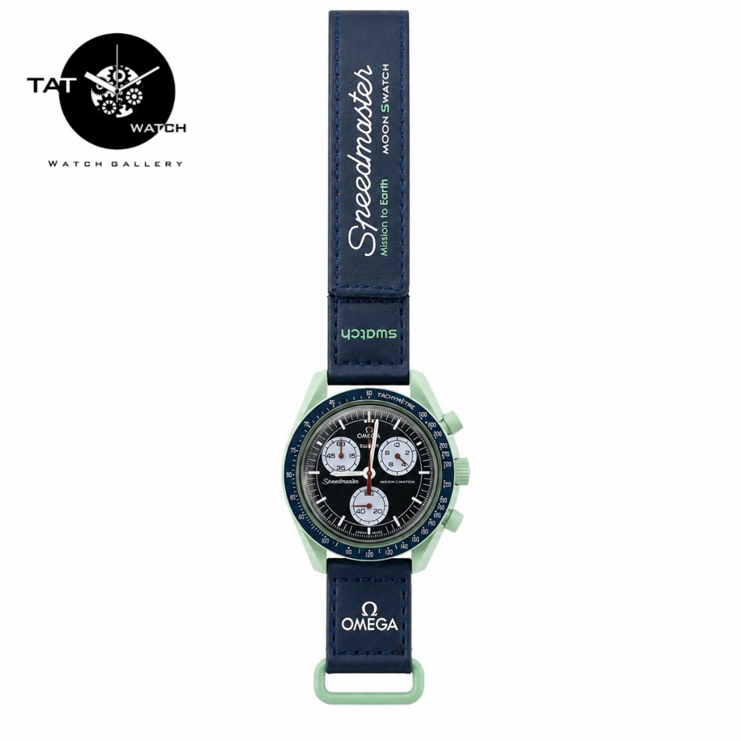 ساعت مردانه زنانه امگا سواچ زمین Earth سه موتوره کرنو باگارانتی جعبه ارسال omega swatch ساعت مچی