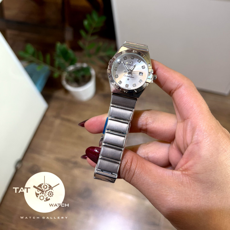 ساعت زنانه دخترانه امگا کانسلیشن یکسال گارانتی در رنگبندی omega ساعت زنانه