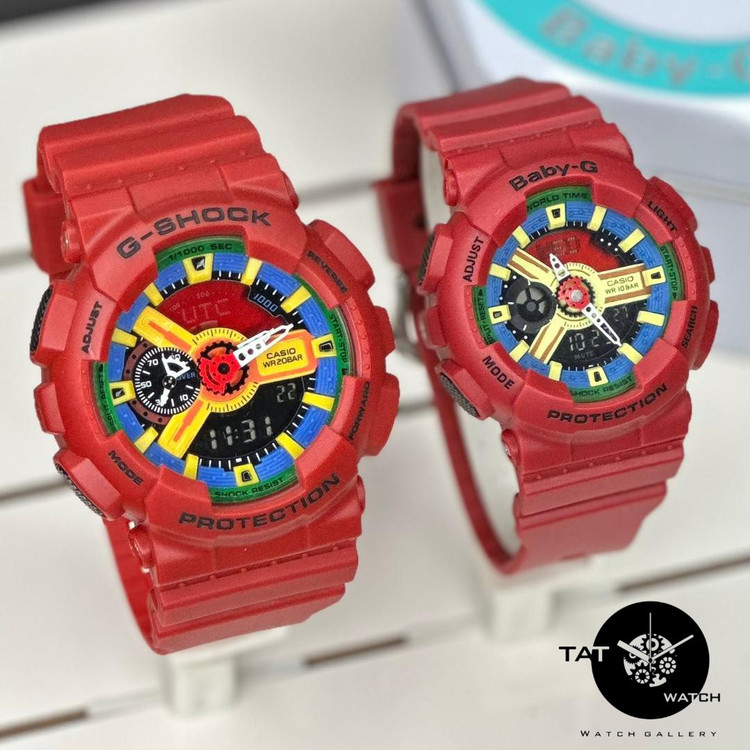 ساعت زنانه مردانه ست بی بی جی و جی شاک مدل 110 موتور ژاپن Casio ساعت مچی بیبی جی