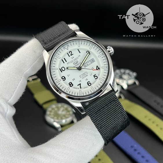 ساعت مردانه سیکو5 خلبانی موتور آرامگرد دو تقویمه باگارانتی یکساله و جعبه seiko5 ساعت مچی