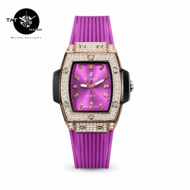 ساعت مچی زنانه هابلوت نگین دار گارانتی جعبه ارسال رایگان رنگبندی Hublot